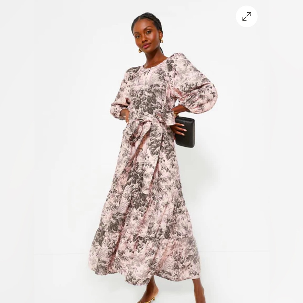 Tuckernuck Toile powder pink maxi dress